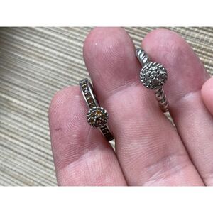 Pair of Judith Ripka vintage sterling rings size 8
